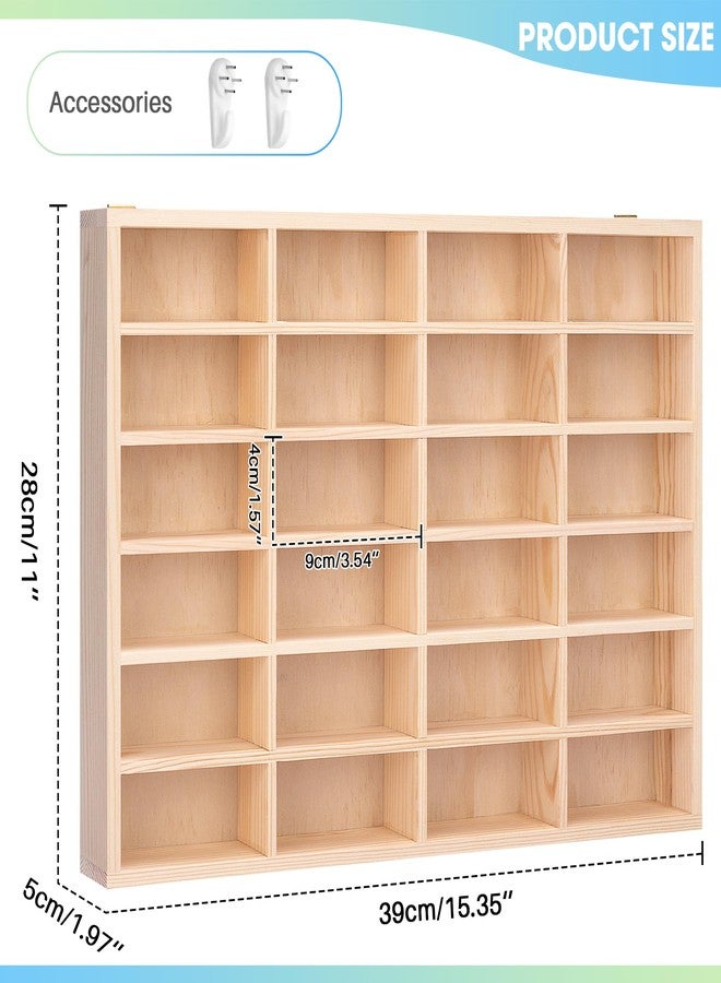 كيسلان علبة عرض أنيقة لسيارات الألعاب الخشبية، منظم قابل للتثبيت على الحائط لسيارات الألعاب وسيارات ماتشبوكس، يتضمن براغي تعليق (خشب - 24 فتحة) - Image 3